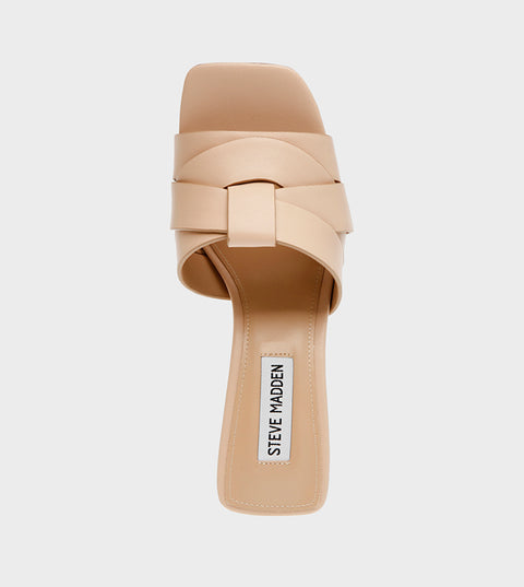 Steve Madden Women's Beige Leather Ariah Heeled Sandals |Steve Madden In Lebanon