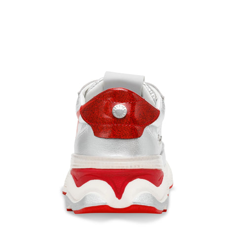 Steve Madden Women's Silver & Red Setback Sneakers | Steve Madden In Lebanon