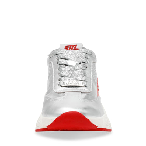 Steve Madden Women's Silver & Red Setback Sneakers | Steve Madden In Lebanon
