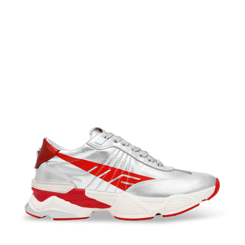 Steve Madden Women's Silver & Red Setback Sneakers | Steve Madden In Lebanon