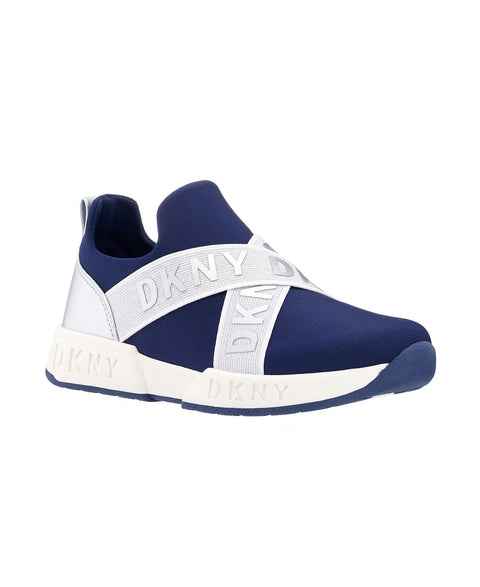 DKNY Little Girl's Navy Maddie Stretch Sneakers | DKNY In Lebanon