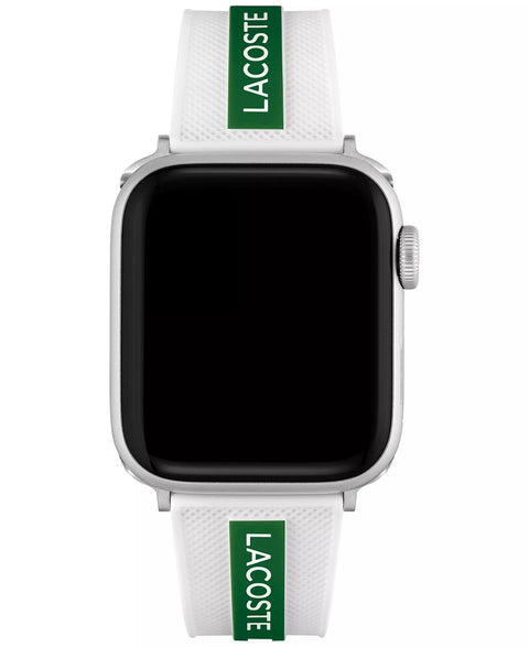 Lacoste Unisex Striping White & Green Silicone Strap for Apple Watch Strap | Lacoste In Lebanon