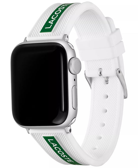 Lacoste Unisex Striping White & Green Silicone Strap for Apple Watch Strap | Lacoste In Lebanon