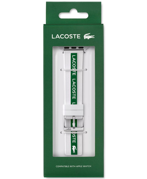 Lacoste Unisex Striping White & Green Silicone Strap for Apple Watch Strap | Lacoste In Lebanon