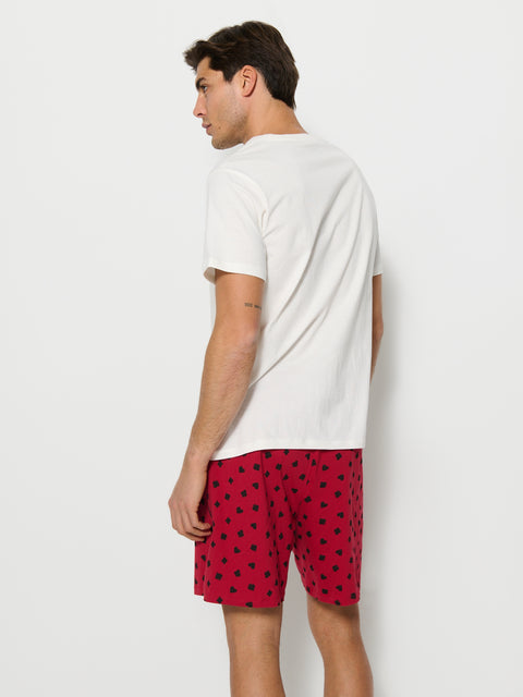 Sinsay Men's White /Red with heart spots 2pc  Pajama Set  |Sinsay  in Lebanon