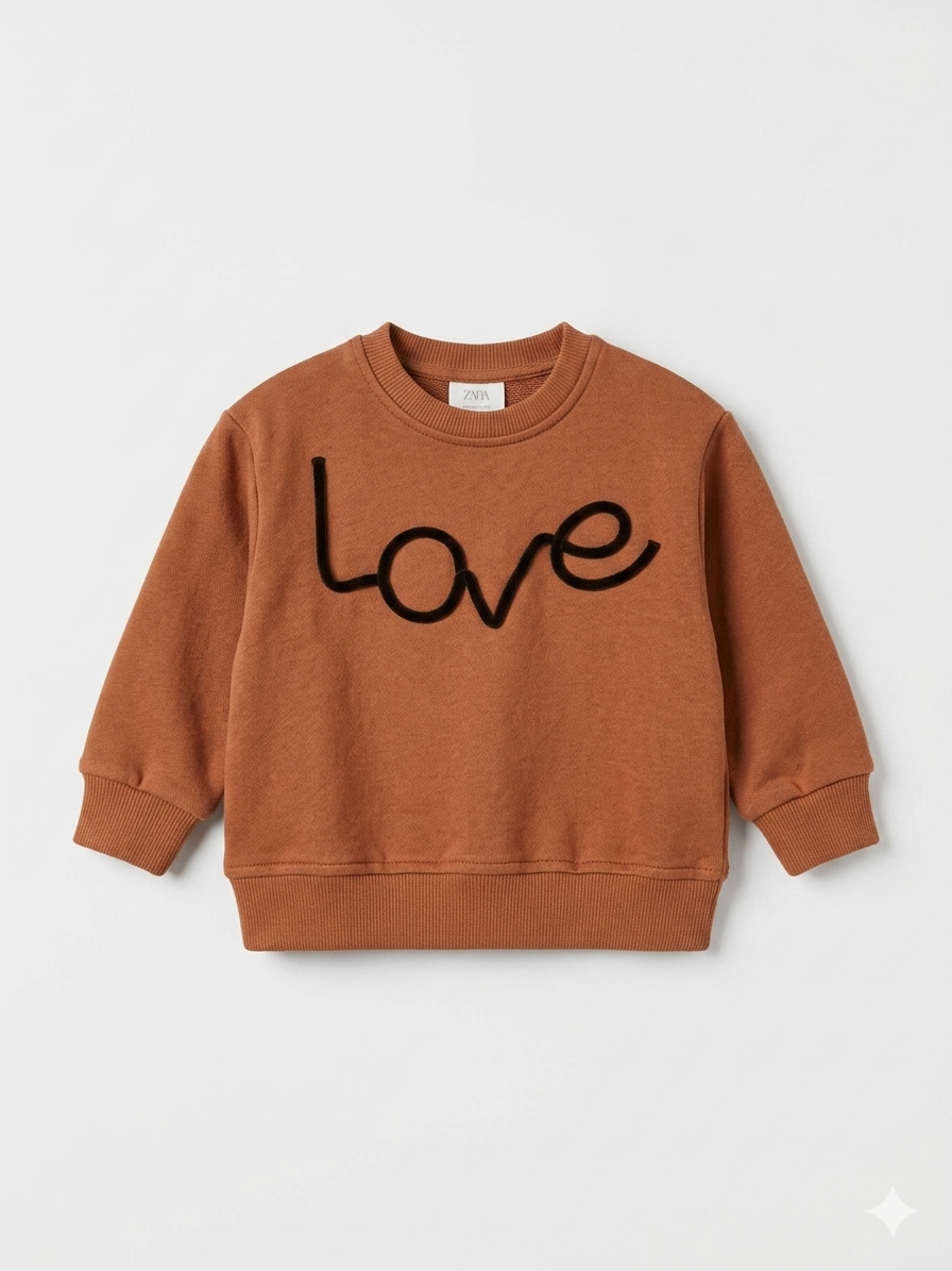 Zara Baby Girl's Dark Orange Printed Sweatshirt | Zara In Lebanon