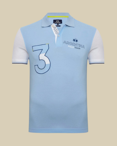 La Martina Polo Men's Light Blue T-Shirt LMR112 FA191(AA39) shr