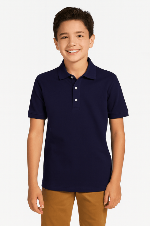 French Toast Boy's Navy Short Sleeve Pique Polo Uniform T-Shirt |French Toast In Lebanon