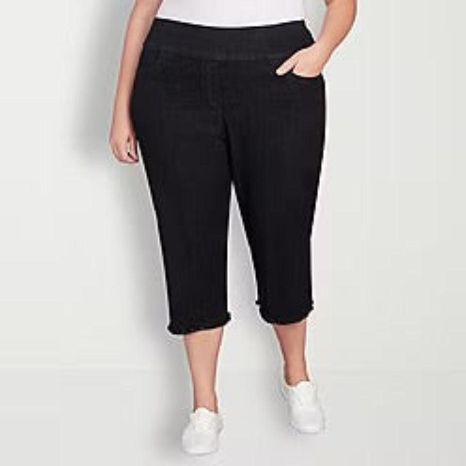 Alfred Dunner Women's Black Plus-Size Super Stretch Mid Rise Average Length Pant | Alfred Dunner In Lebanon