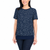 Hilary Radley Women's Navy Combo Floral Pattern Short Sleeve Double Layer Blouse