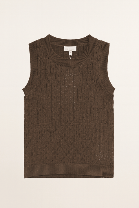 POMPdeLUX Girl's Dark Brown Maggie Knit Top| POMPdeLUX in Lebanon