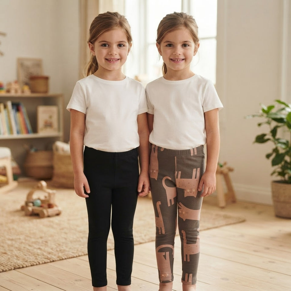 Sinsay Girl's Multicolor Printed Pack Of 2 Leggings