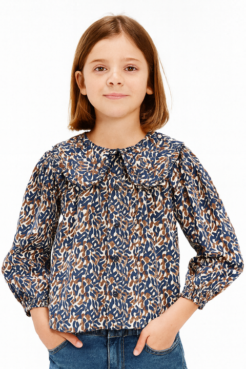 POMPdeLUX Girl's Multicolor  Long Sleeve Blouse | POMPdeLUX in Lebanon