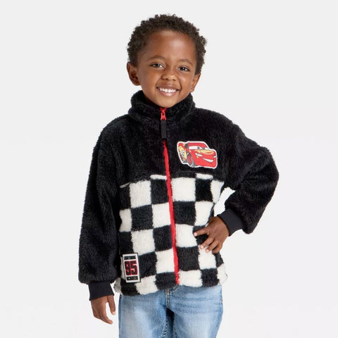 Disney Baby Boy's Black & White Cars Lightning McQueen Racing Cozy Zip-Up Jacket | Disney In Lebanon