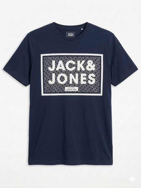 Jack & Jones Men's Navy Printed T-Shirt | Jack & Jones In Lebanon