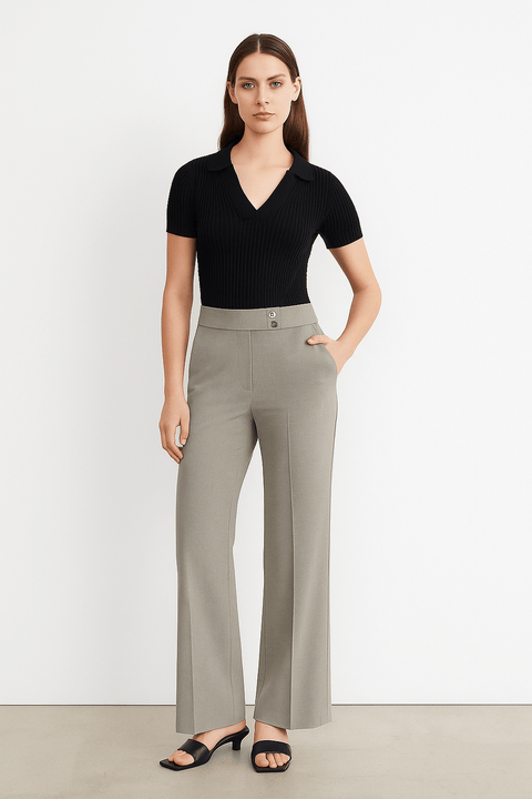 Calvin Klein Women's Grey  Wide Leg Trouser | Calvin Klein In Lebanon