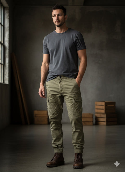 Rebel Refined  Men's Olive Green Jogger Pants| Rebel In Lebanon