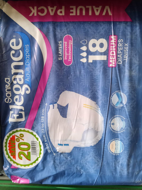 Sanita Elegance Adult Diapers Medium 18 (Save 20%) | Sanita In Lebanon