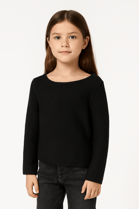 S.Oliver Girl's Black Long-Sleeve Wool Blouse | S.Oliver In Lebanon