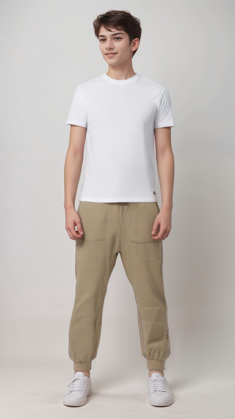 POMPdeLUX Boy's Beige  Sweatpants |POMPdeLUX in Lebanon
