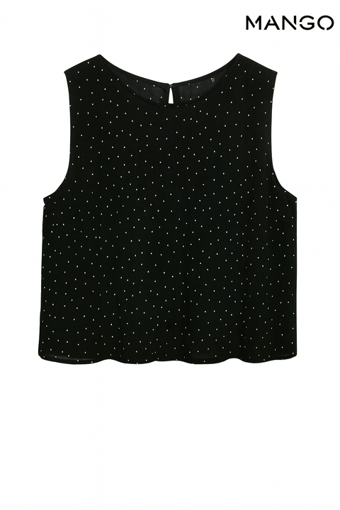 Mango Women's Black Sleeveless Top| Mango in Lebanon
