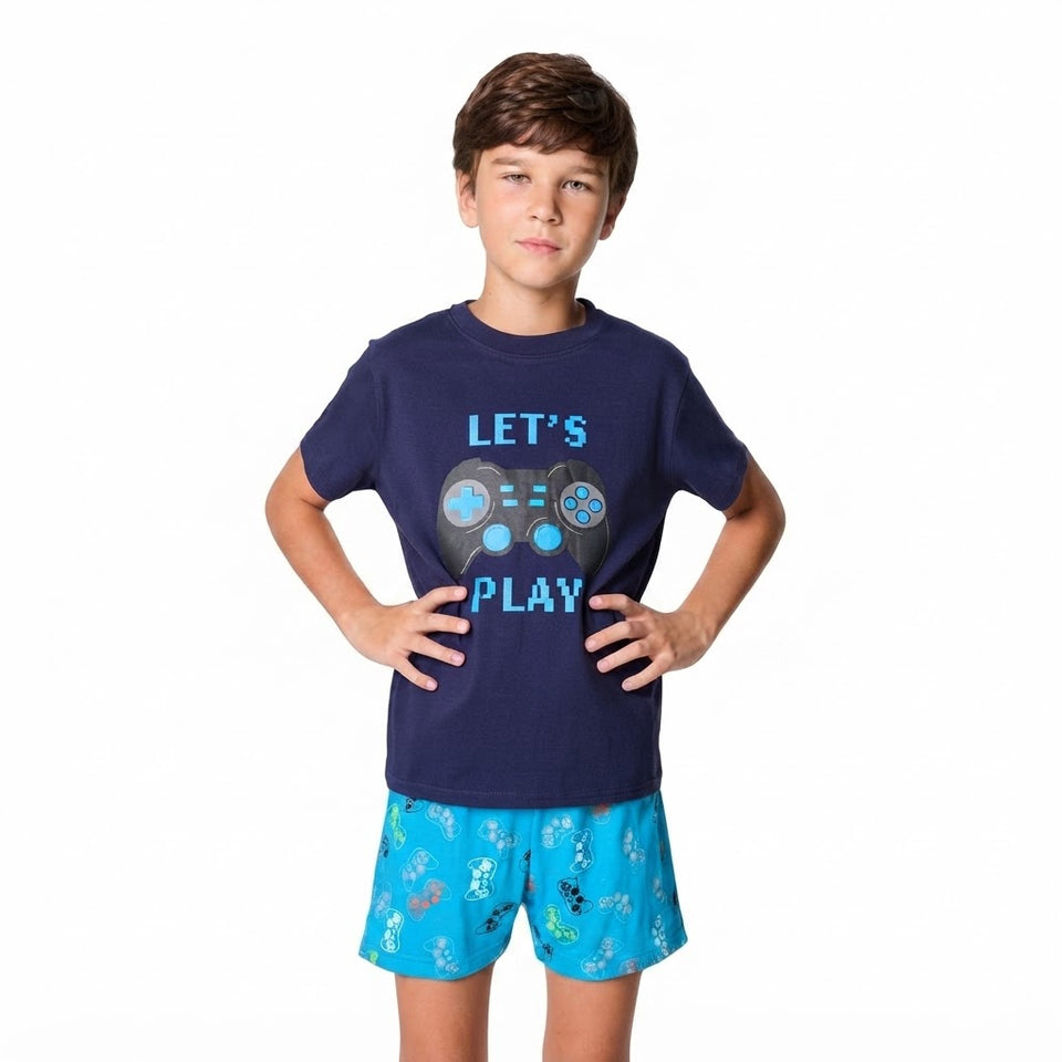 Sinsay Boy's Blue & Navy Print Pajama Set
