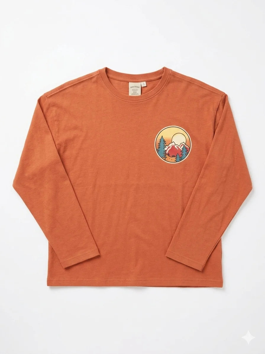 Zara Boy's Light Orange Printed Sweatshirt | Zara In Lebanon