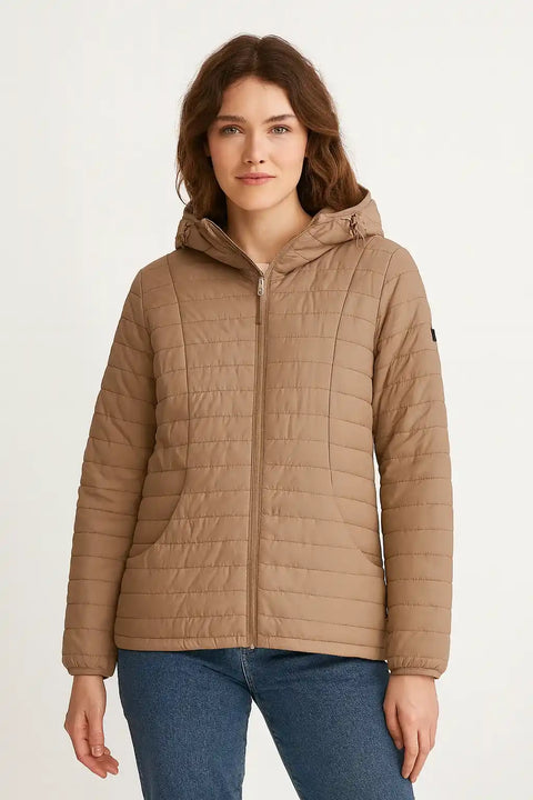 Calvin Klein Performance Women's Khaki Quilted Puffer Jacket  | Calvin Klein In Lebanon