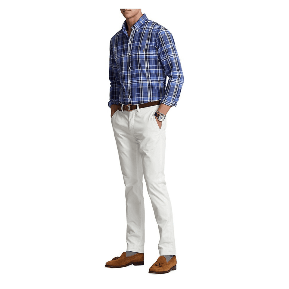 Ralph Lauren Men's Blue Multi Stretch Shirt | Ralph Lauren In Lebanon
