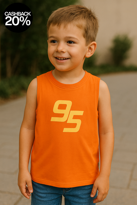 Reserved Boy's Orange Sleeveless Oversized Blouse | Reserved In Lebanon