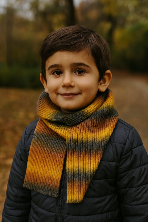 Reserved Boy's Yellow & Navy Multi-Colored Scarf | Reserved In Lebanon