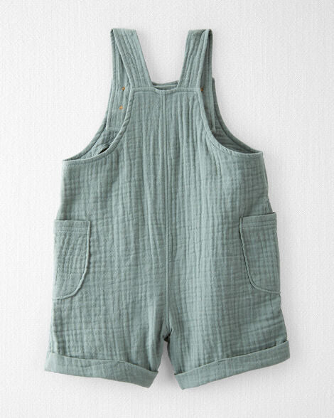Little Planet Baby Girl's Green Organic Cotton Gauze Shortalls Romper | Little Planet In Lebanon
