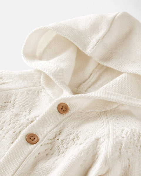 Little Planet Carter's Baby Boy's Off White Organic Cotton Sweater Knit Pointelle Overall|Little Planet Carter's In Lebanon