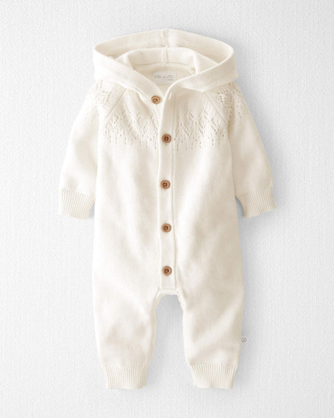 Little Planet Carter's Baby Boy's Off White Organic Cotton Sweater Knit Pointelle Overall|Little Planet Carter's In Lebanon