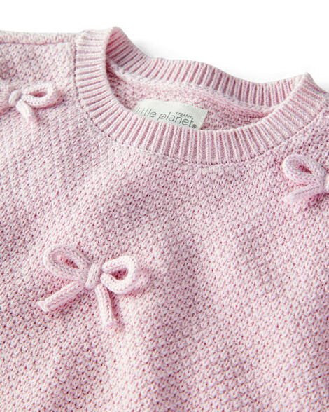 Little Planet by Carter's  Baby Girl's Pink  2-Piece Organic Cotton Bow Sweater Knit Set |Little Planet by Carter's   in Lebanon