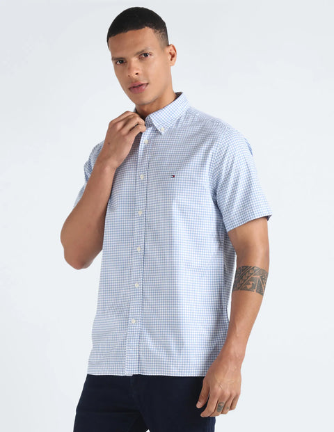 Tommy Hilfiger Men's Blue & White 1985 Oxford Gingham Shirt | Tommy Hilfiger In Lebanon
