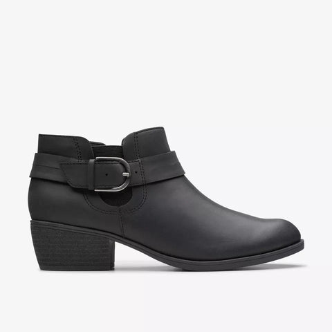Clarks Women's Black Oily Leather Charlten Rae Boots | Clarks In Lebanon