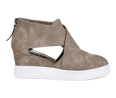 Journee Collection Women's Taupe Seena Platform Wedge Shooties | Journee Collection In Lebanon