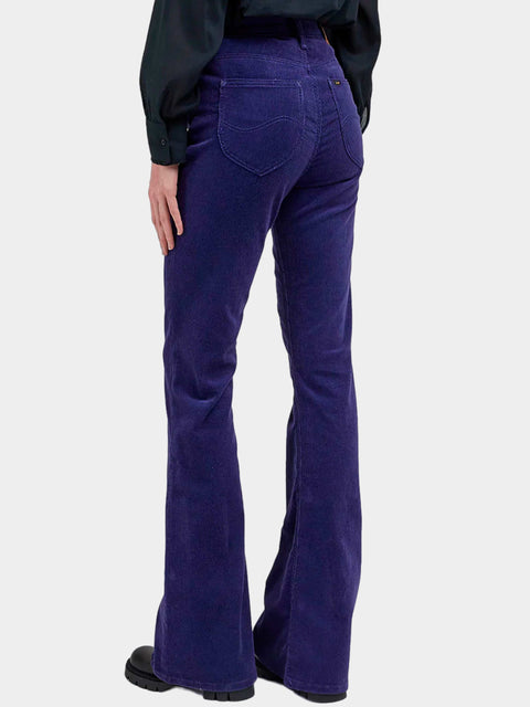 Lee Women's Navy Velvet High Rise Flare Pant |Lee In Lebanon