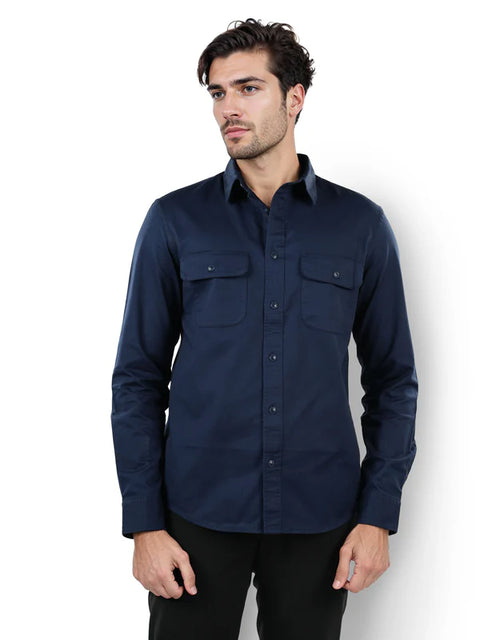 Celio Men's Navy Solid Regular Fit Shirt | Celio In Lebanon