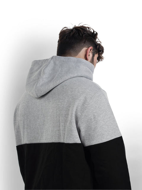 Celio Men's Black & Gray Colourblock Regular Fit Cotton Hoodie|Celio In Lebanon