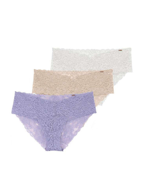 Dorina Women's Purple/Beige/Ivory Lana Brief_Classic Set Of 3 Panties | Dorina In Lebanon
