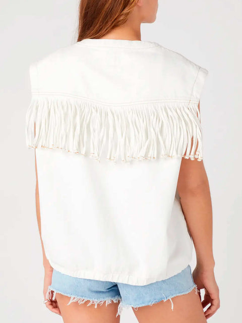 Wrangler Women's White Denim Vest | Wrangler In Lebanon