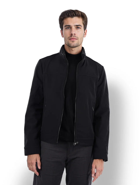 Celio Men's Black Solid Regular Fit Jacket|Celio In Lebanon