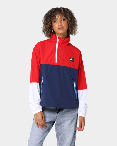 Tommy Hilfiger Women's  Colorblock Popover Windbreaker Sweatshirt DW0DW09932 XNL