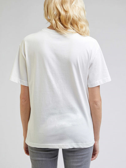 Lee Women's Off White Ecru Relaxed Crew Neck T-Shirt | Lee In Lebanon