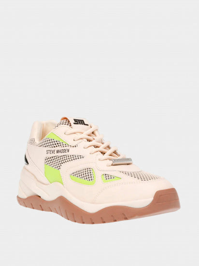 Steve Madden Women's Bone & Lime Synthetic Aventura Sneakers  | Steve Madden In Lebanon