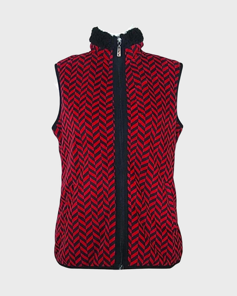 Karen Scott Women's Red Fleece Vest  100027214MS FE324 (zone9)