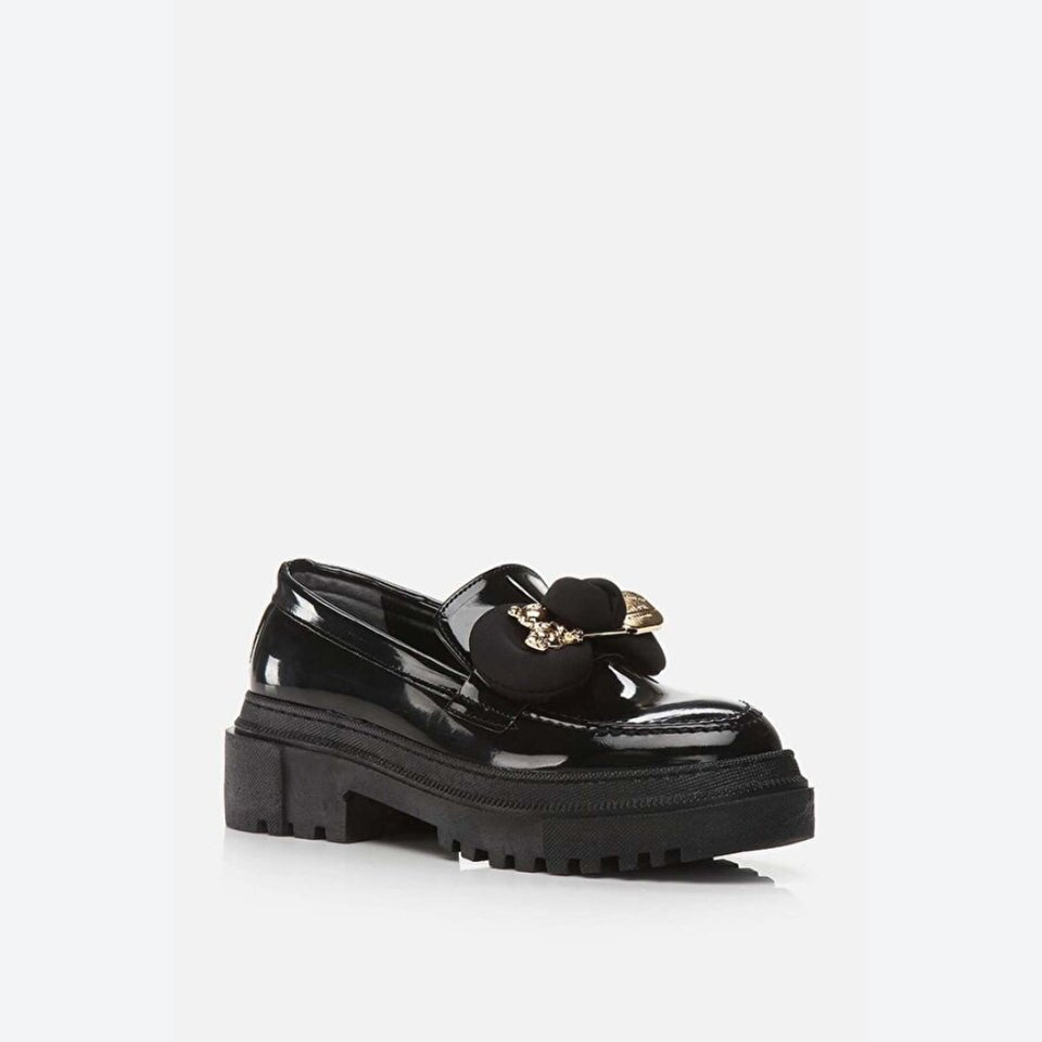 Yaya by Hotiç Women's Black Patent Chunky Loafer