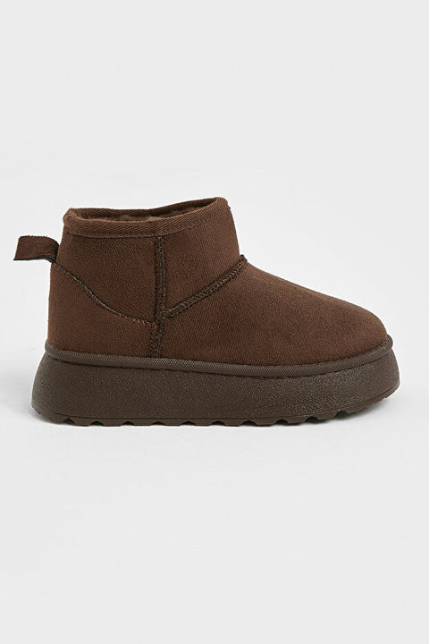 Tonny Black Girl's Brown Thick Polyurethane Sole Fur-Lined Suede-Look Casual Boots | Tonny Black In Lebanon